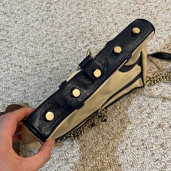 Rebecca Minkoff Large Leather Creme/Navy Mac Bag - Picture 3 of 8
